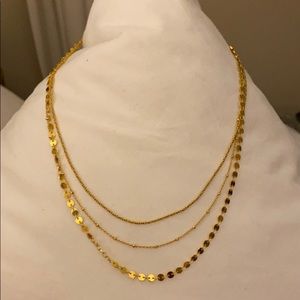 Baublebar Three Strand Gold Necklace